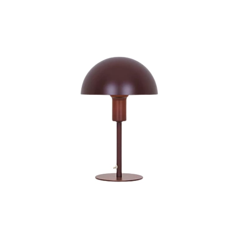 Modern dome-shaped table lamp with dark bronze finish and cylindrical stem on circular base